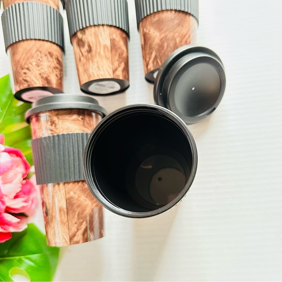 Mainstays 18oz To Go Cup Natural Wood - 5 CUPS NEW - Picture 6 of 6